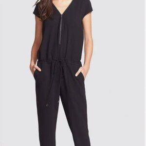 Vince V Neck Jogger Jumpsuit with Zipper- 6